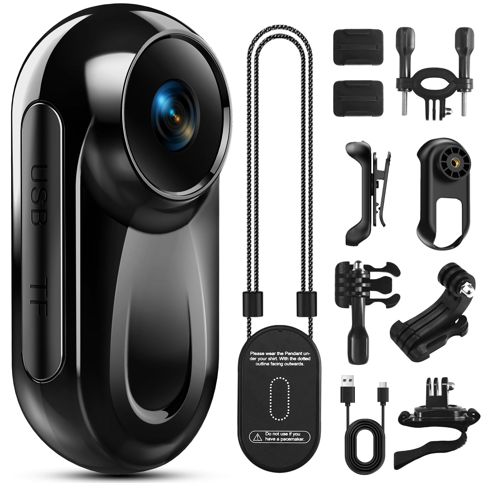 Amazon | ミニボディカメラ1080P、512GサムVlogカムハンズフリー録画
